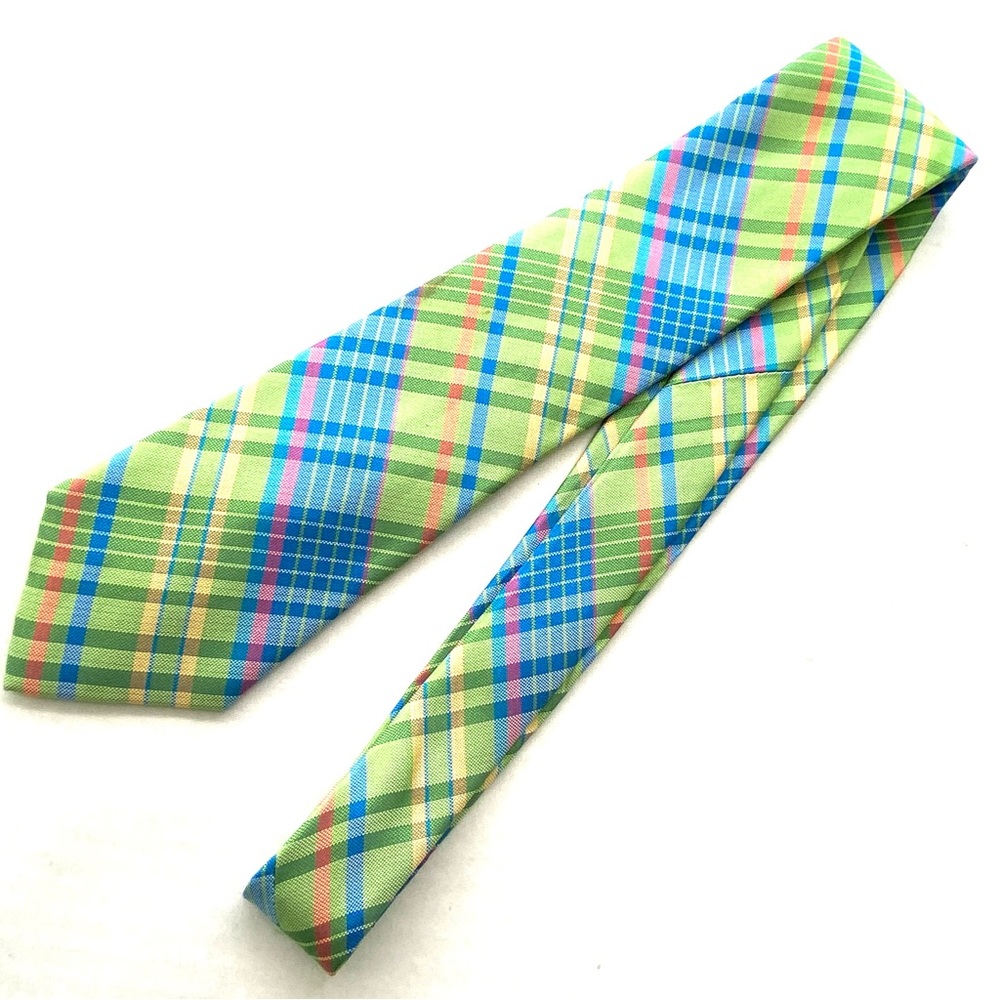 Izod Multi-Color Springtime Plaid Silk Necktie